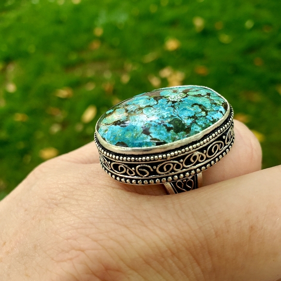 New Chrysocolla 925 Silver Ring. - Picture 7 of 16